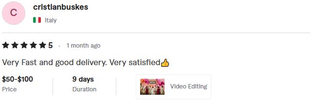 Video Editing client review