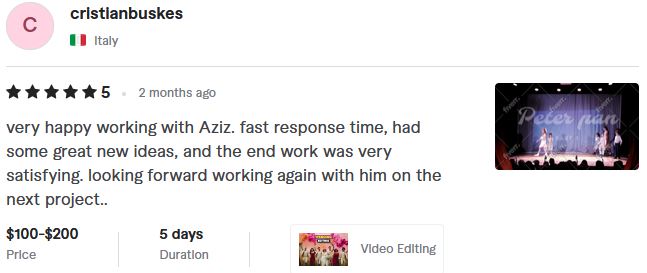 Video Editing client review